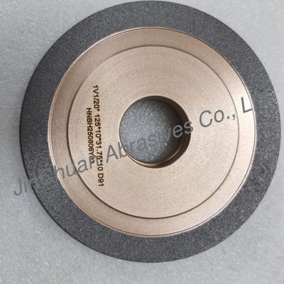 Resin And Metal Hybrid Bond Hybrid 1V1/20° 125*10*31.75*10mm D91 Diamond Grinding Wheel  Higher Efficiency, Longer Life And Shape Retention