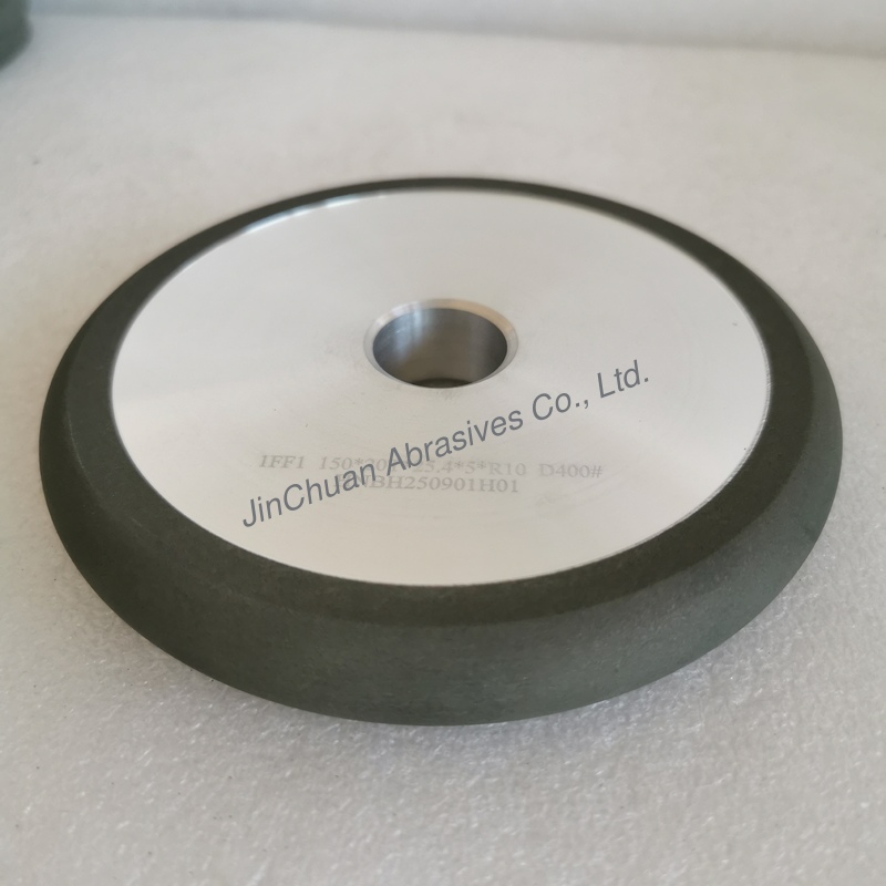 1FF1/10° 150*20T*25.4*5mm D400 C100 Resin Bond Diamond Grinding Wheel For Grinding Carbon Brush